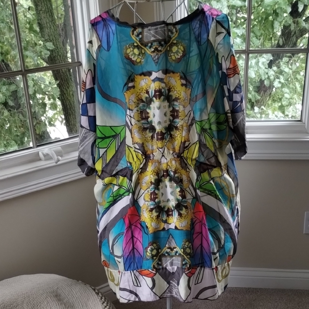 Johnny Was Blue and Yellow Patterned Tunic - Picture 7 of 14